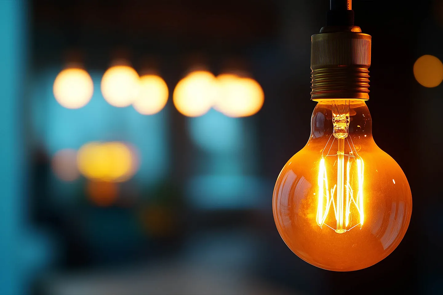 Leuchtende Glühbirne Nahaufnahme